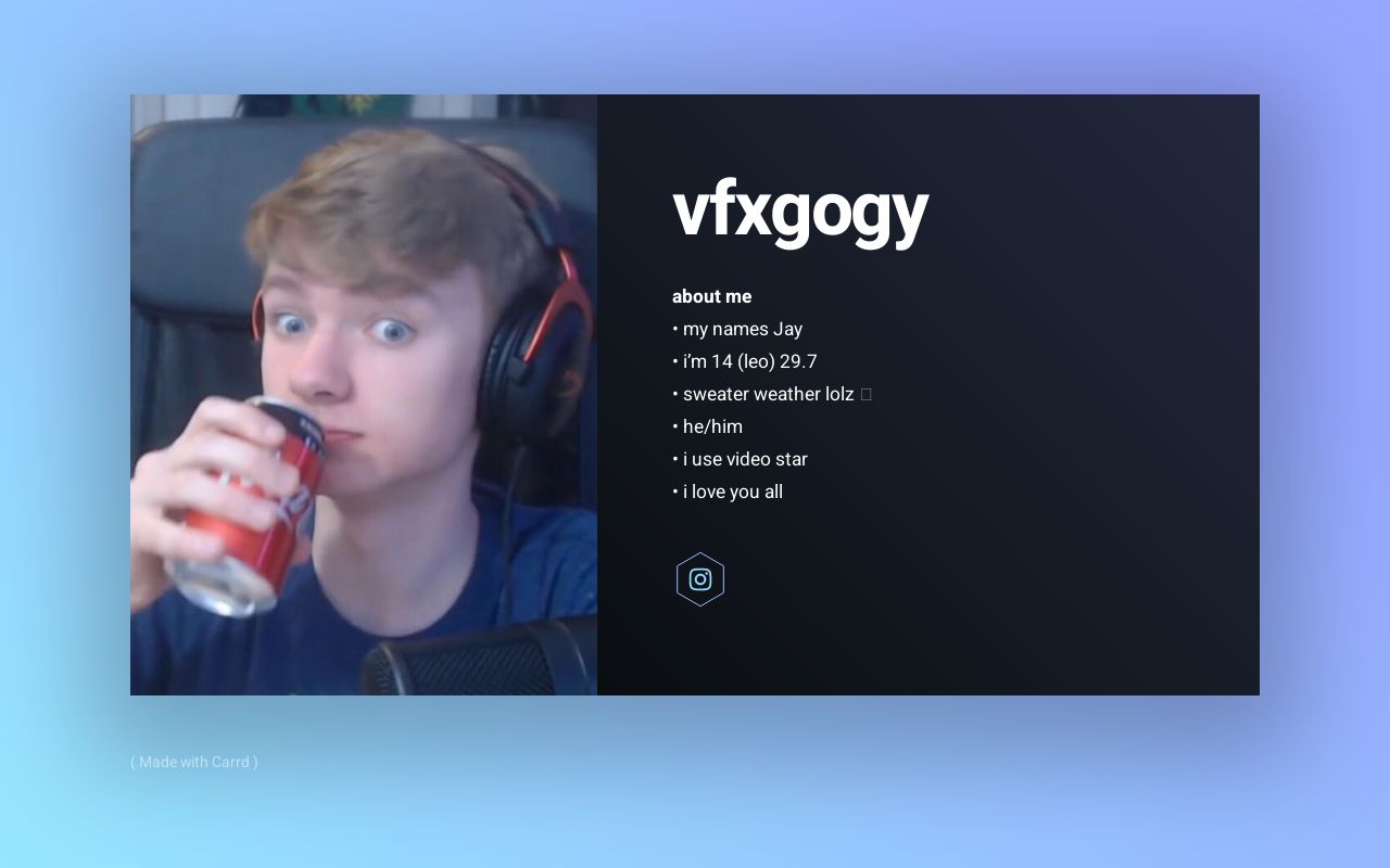 Carrd profile picture for @vfxgogy